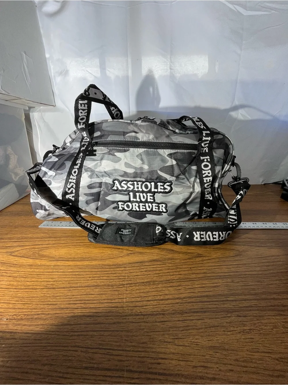A**holes Live Forever Emotional Baggage Duffel Bag Skull Camoglog All-Over Print